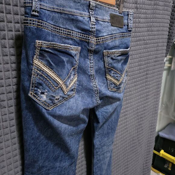 Buckle Black No3 Jeans 32x32 Y2K Mens Acid Wash Low Rise Stretch Grunge Rock VTG - Picture 13 of 16